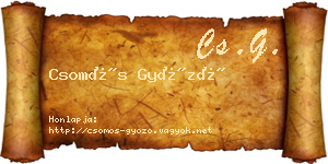 Csomós Győző névjegykártya